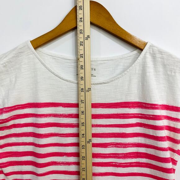 Talbots Sleeveless Top Women's Small White Striped Round Neck Shirt 100% Cotton - Picture 8 of 10